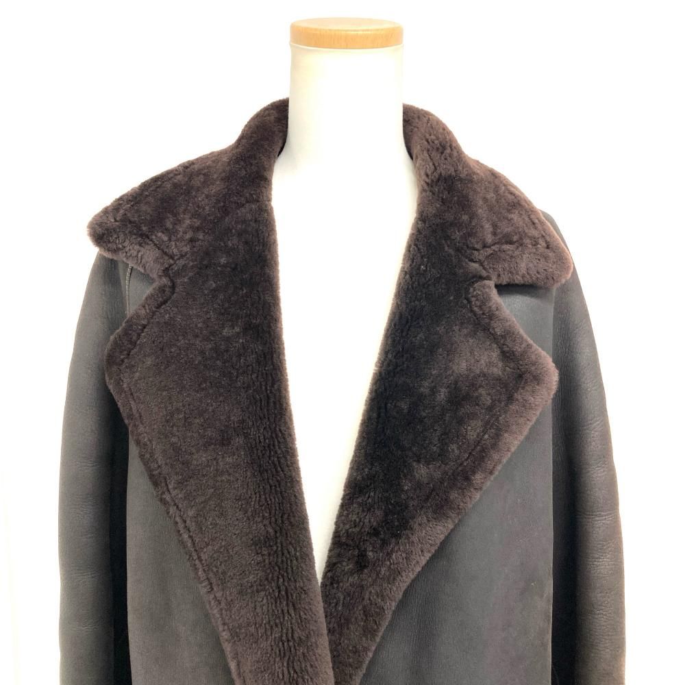 エルメス HERMES マルジェラ期 毛皮 ムートン ブラウン 38 ロング  