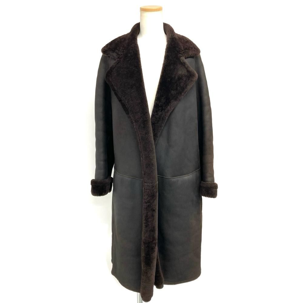 エルメス HERMES マルジェラ期 毛皮 ムートン ブラウン 38 ロング