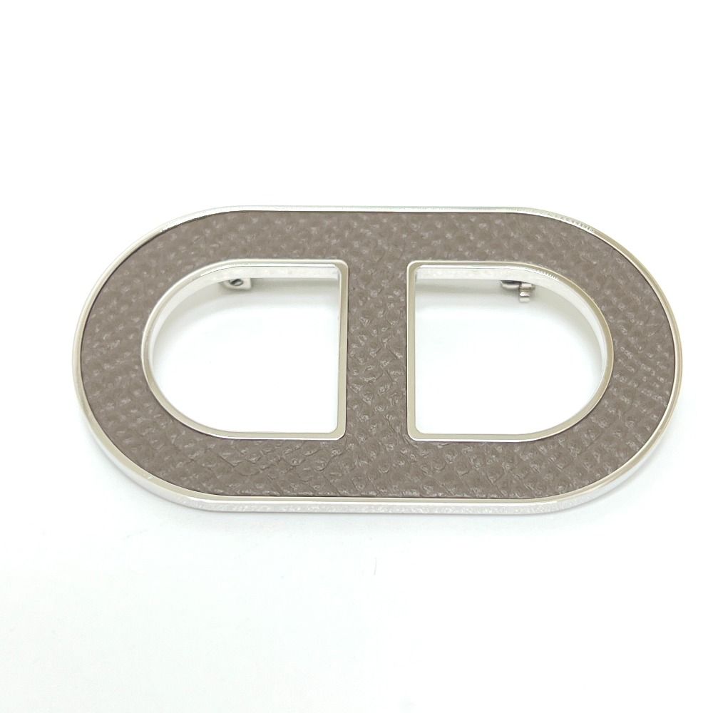 HERMES エルメス ブローチ シェーヌダンクル SS エタン グレー