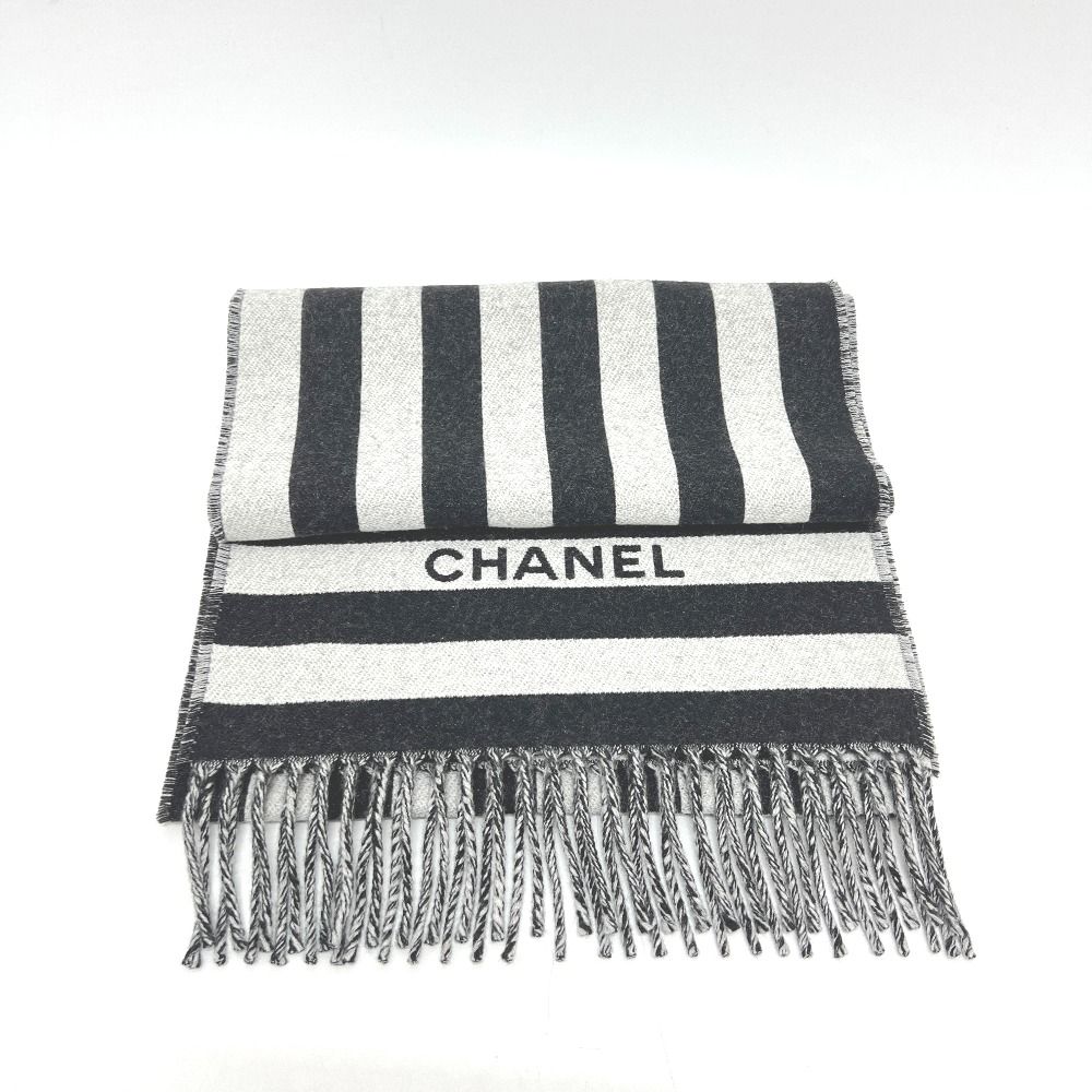 CHANEL シャネル マフラー ココマーク バイ ウール ブラック