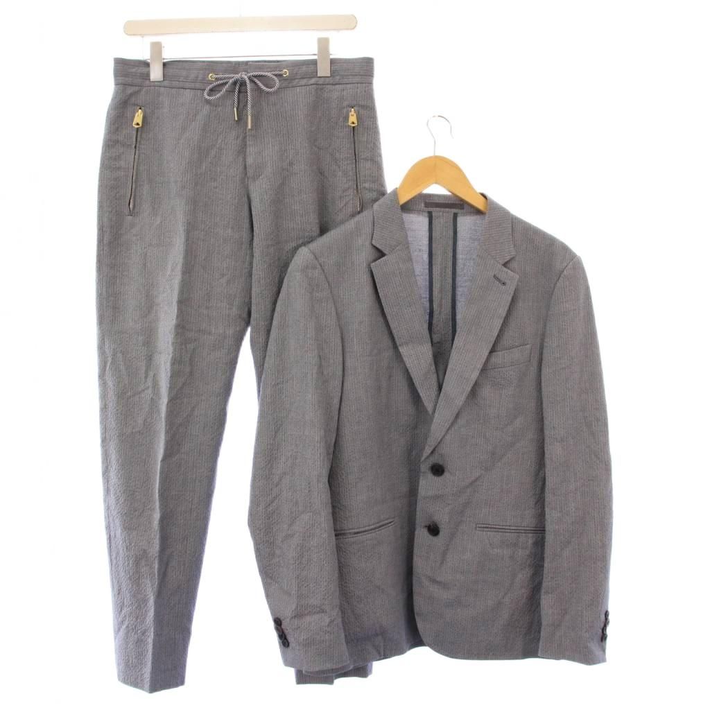 ポールスミス PAUL SMITH シングルスーツ セットアップ テーラードジャケット アウター テーパードパンツ スラックス ジップフライ M グレー BB BM