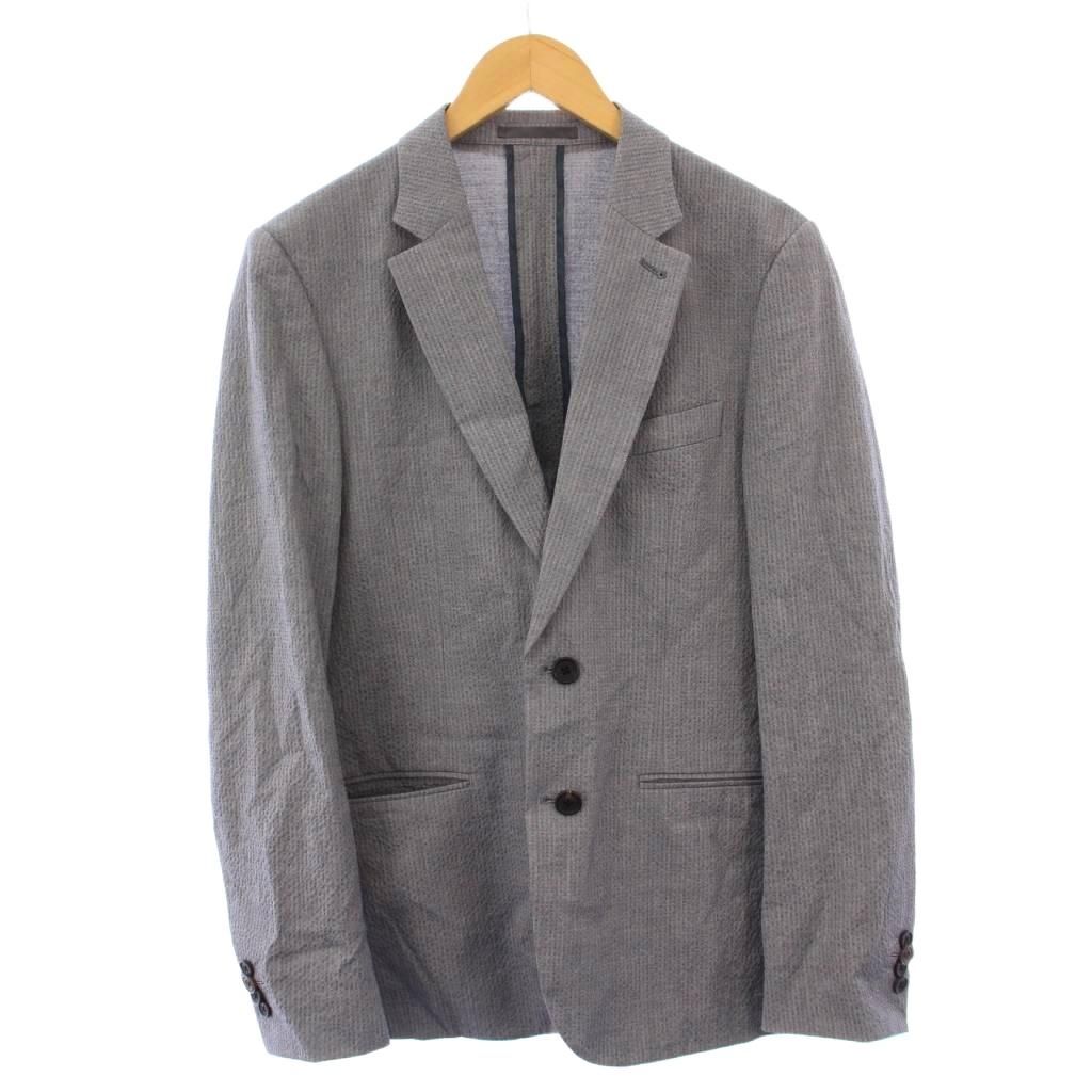 ポールスミス PAUL SMITH シングルスーツ セットアップ テーラードジャケット アウター テーパードパンツ スラックス ジップフライ M グレー BB BM