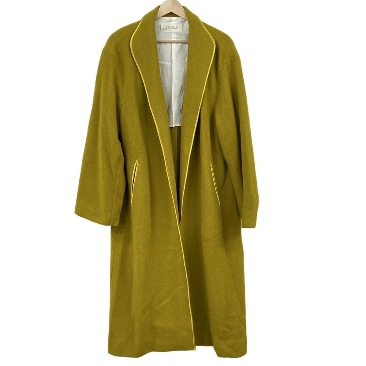 ESLOW エスロー コート レディース イエローグリーン 長袖 ロング丈 冬