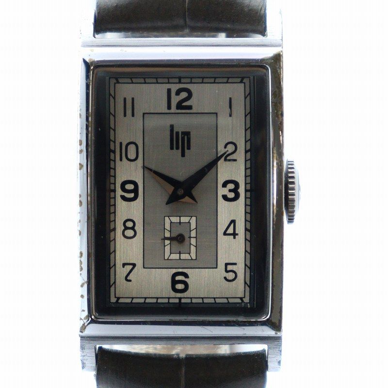 リップ lip CHURCHILL チャーチル 腕時計 ウォッチ クォーツ スクエア スモセコ レザーベルト シルバー色 1663002 ■GY18 /MQ