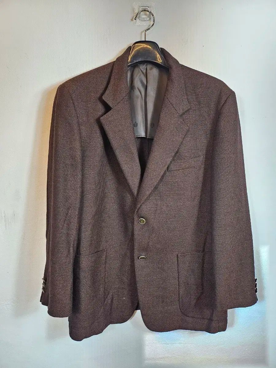 ROGATIS メンズ ブラウン ウール チェック柄 ジャケット 105 XL