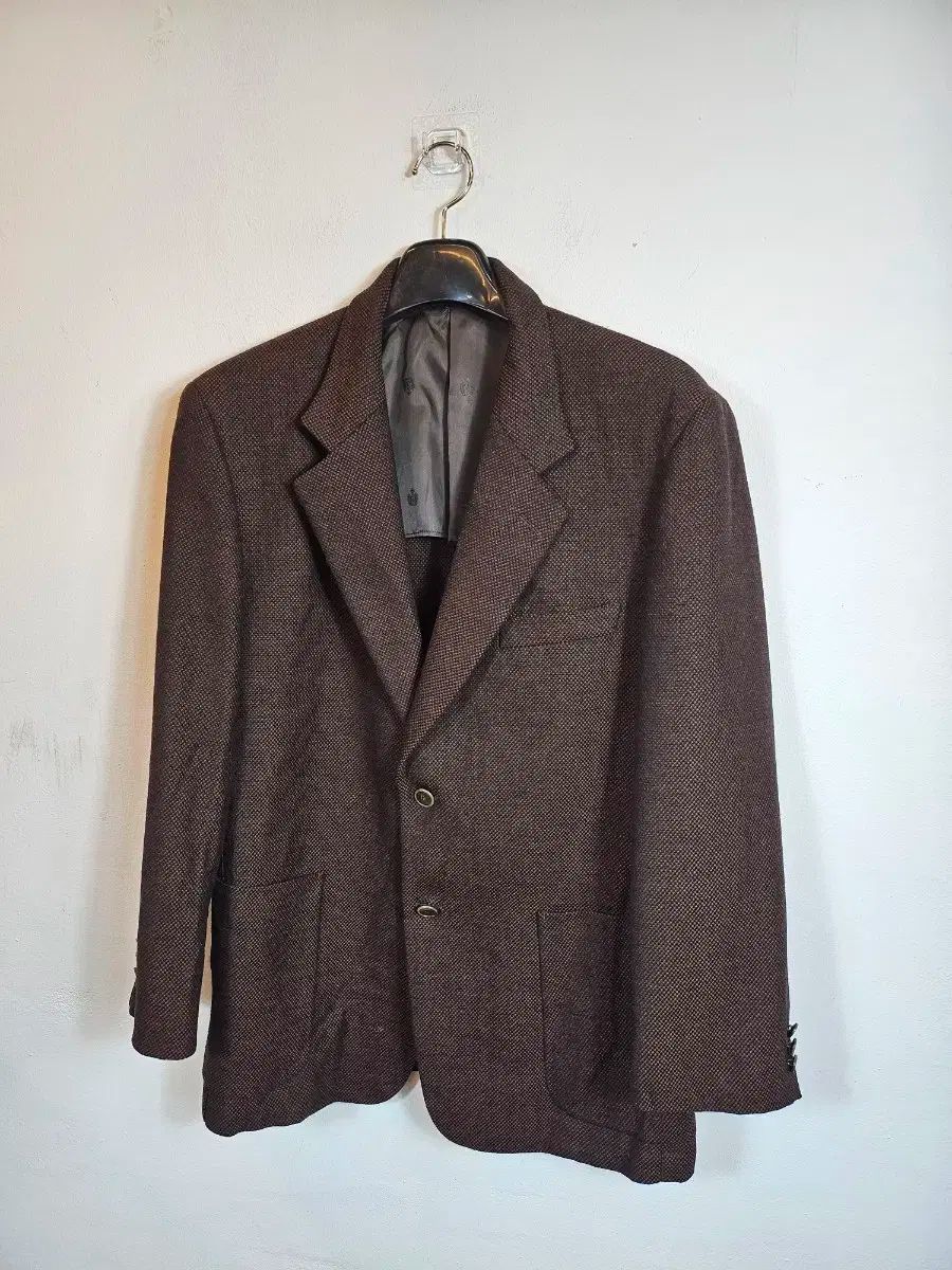 ROGATIS メンズ ブラウン ウール チェック柄 ジャケット 105 XL