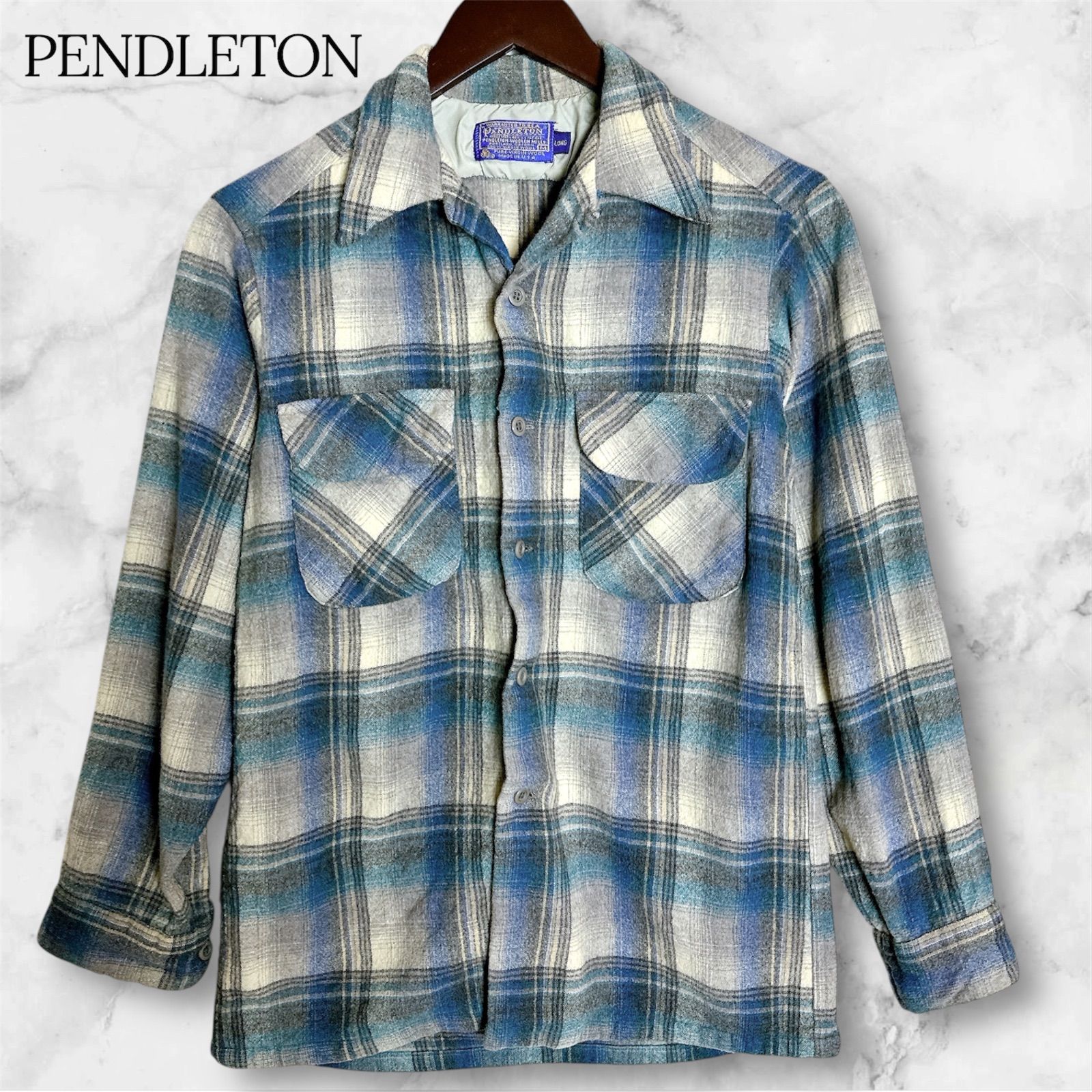 希少 USA製】PENDLETON ペンドルトン シャドーチェック オンブレ