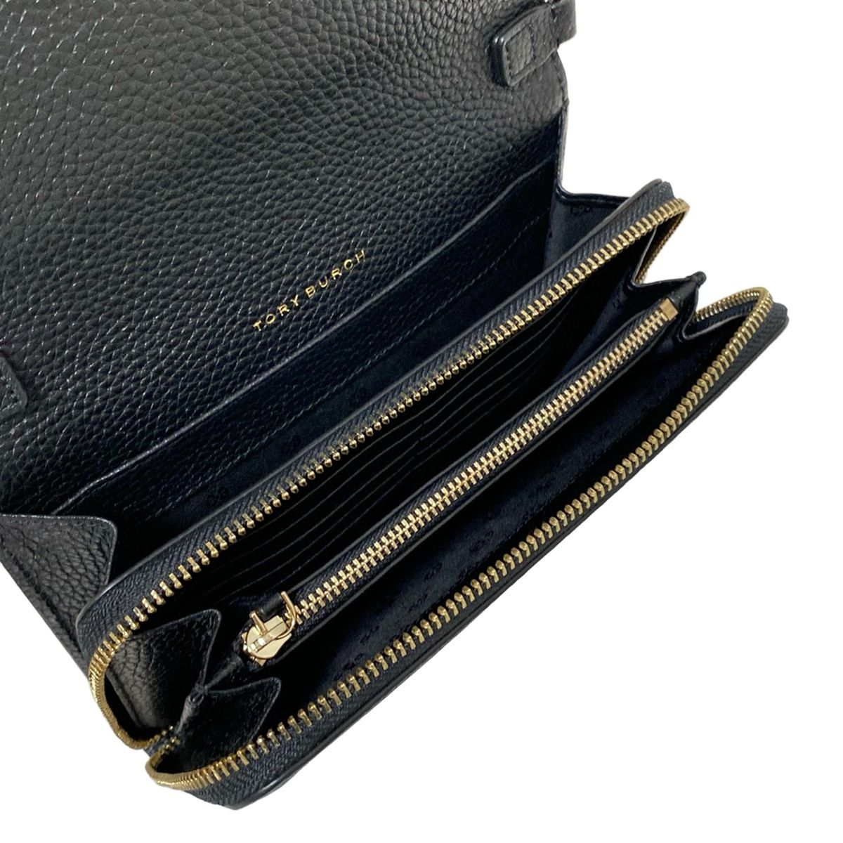  TORY BURCH トリーバーチ 財布 - 黒 ショルダーウォレット レザー その他 小物