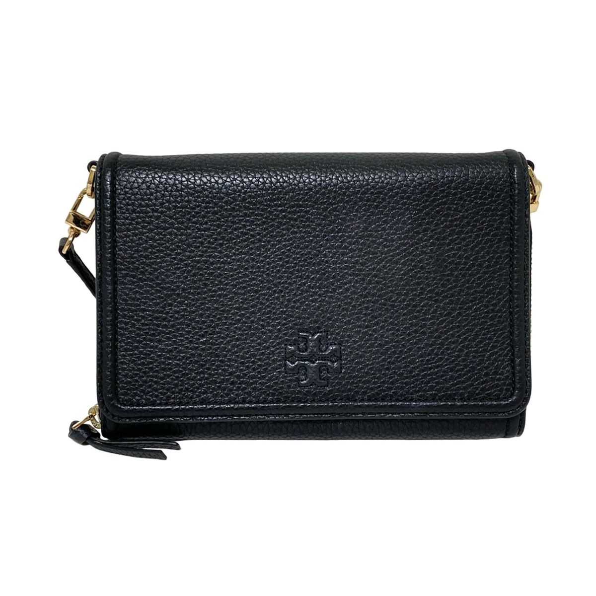 TORY BURCH トリーバーチ 財布 - 黒 ショルダーウォレット レザー