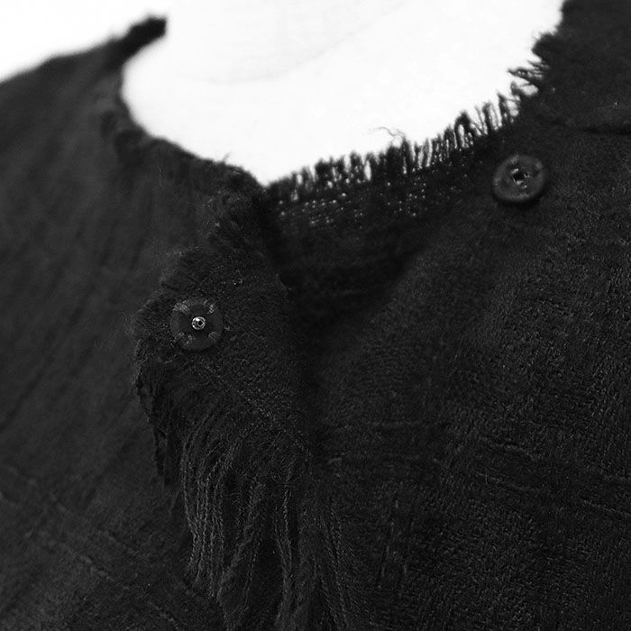  CHANEL シャネル ジレ P 46324 ツイード ウール100％ カットオフ フリンジ プリーツ ノースリーブ ベスト トップス レディース サイズ 36 ブラック 黒 イタリア製 カール ラガーフェルド期 その他 トップス