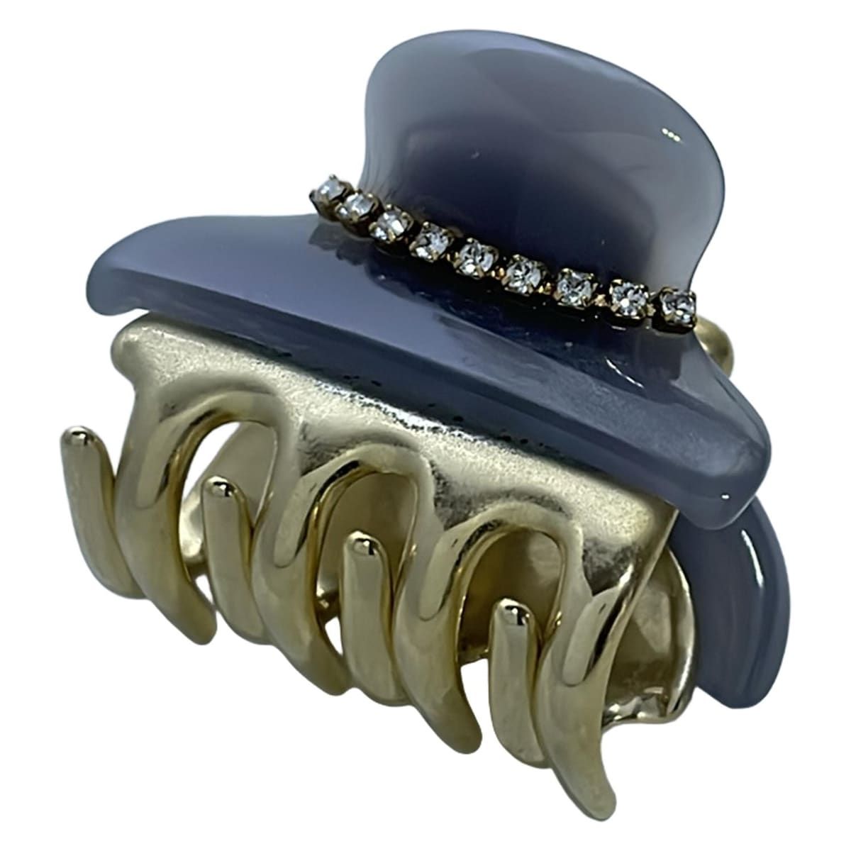 acca アッカ - グレー×ゴールド ヘアクリップ ミニ ラインストーン