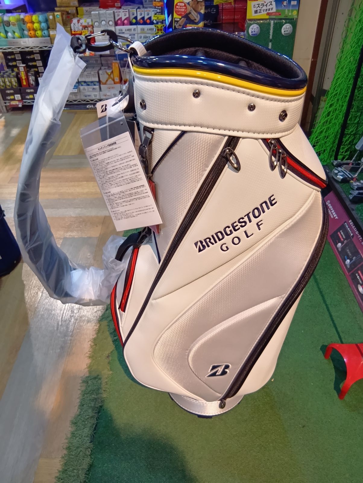 Cb BS ブリヂストンゴルフ キャディバッグ CBG422 ホワイト 軽量 9型 47インチ対応 BRIDGESTONE GOLF 日本 大崎店
