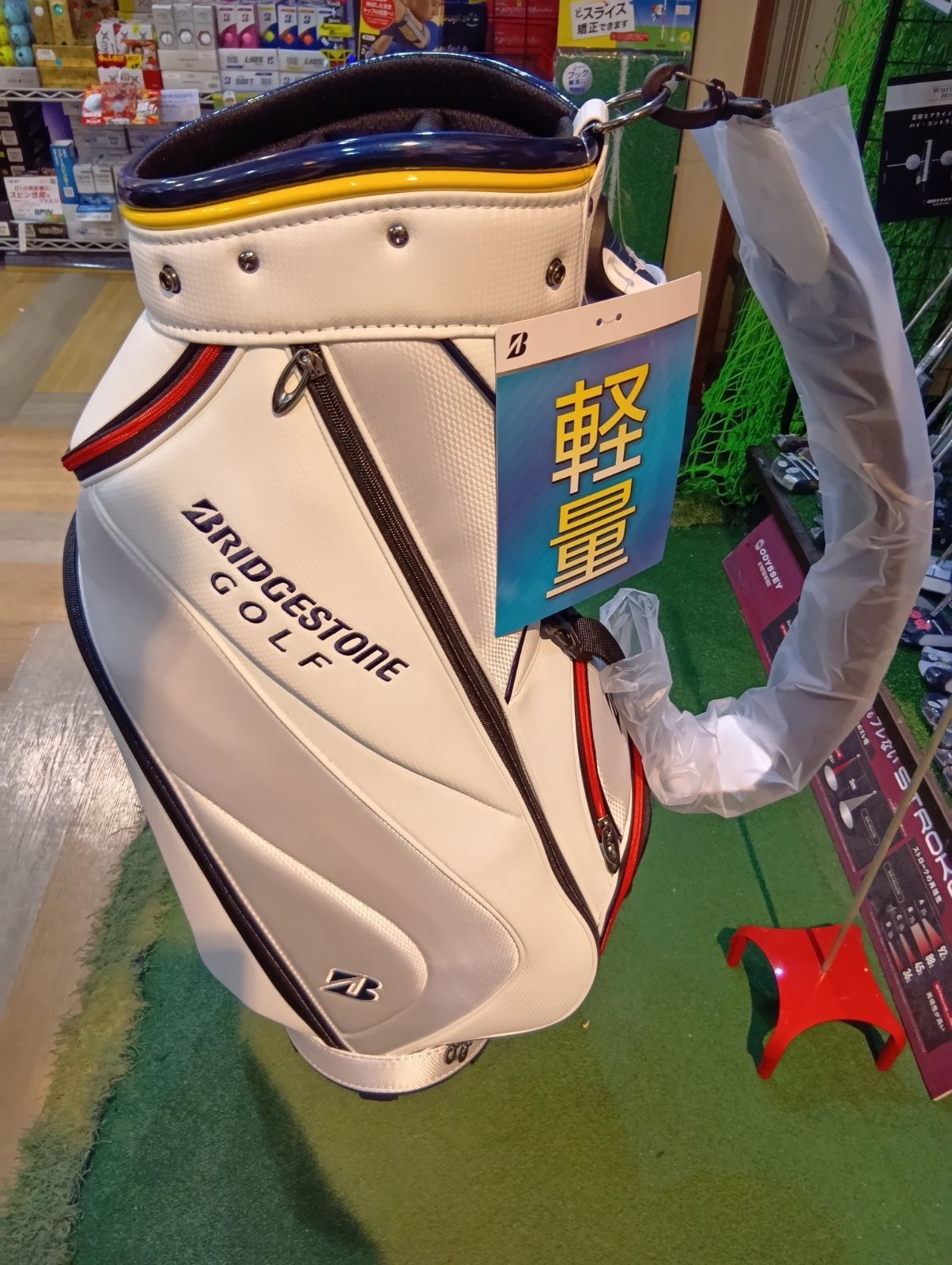  Cb BS ブリヂストンゴルフ キャディバッグ CBG422 ホワイト 軽量 9型 47インチ対応 BRIDGESTONE GOLF 日本 大崎店 筋トレ器具 ゴルフバッグ キャディバッグ ゴルフ