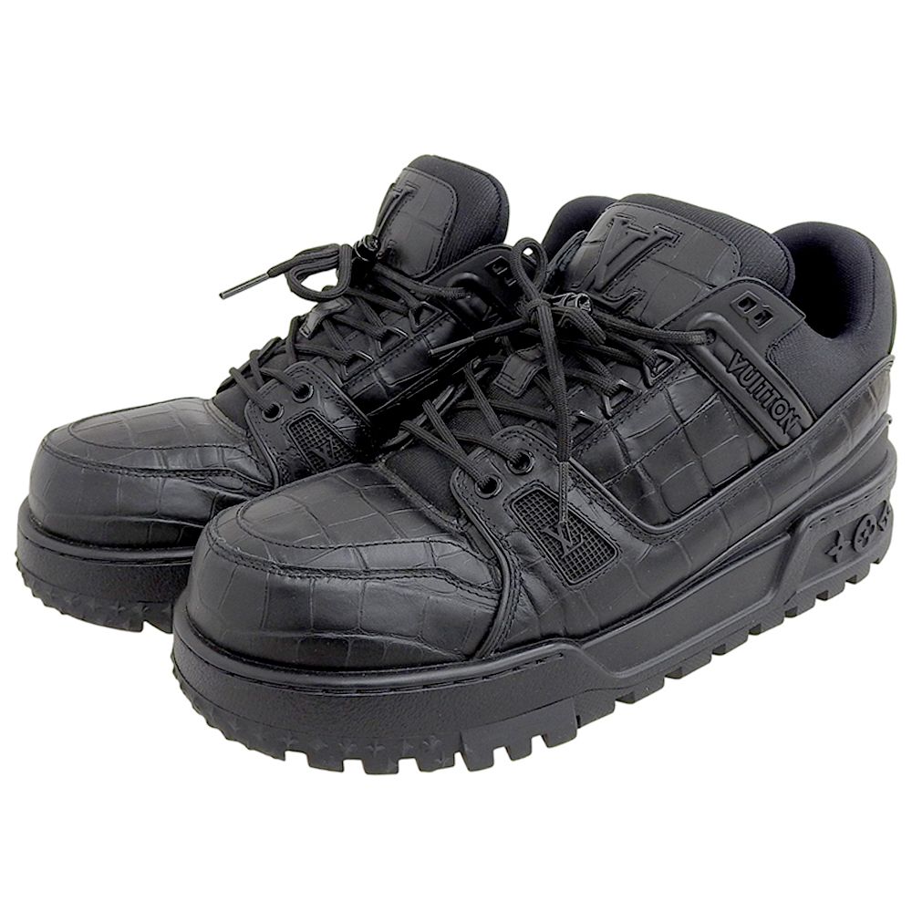 LOUIS VUITTON ルイヴィトン LVトレイナー マキシライン クロコダイル型押し スニーカー シューズ メンズ ブラック 26.5cm 23年製 8