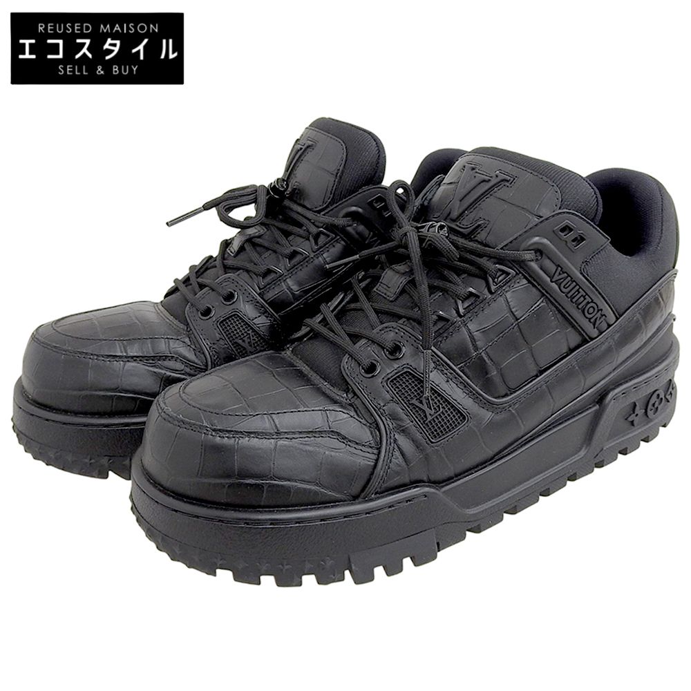 LOUIS VUITTON ルイヴィトン LVトレイナー マキシライン クロコダイル型押し スニーカー シューズ メンズ ブラック 26.5cm 23年製 8