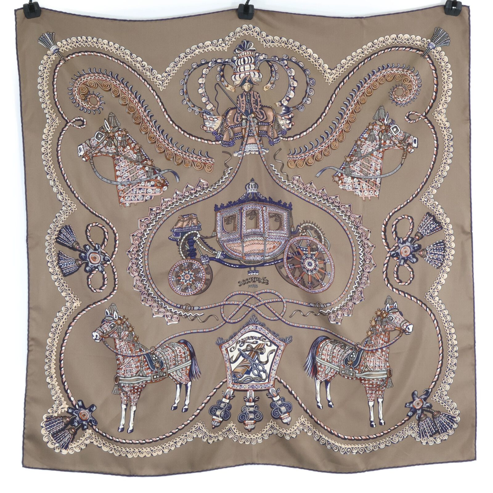 HERMES エルメス パプロール 馬車と貴族 シルク カレ90