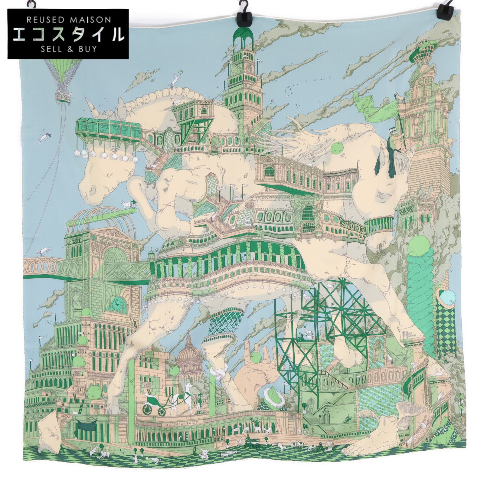 HERMES エルメス HIPPOPOLIS イポポリス シルク カレ90