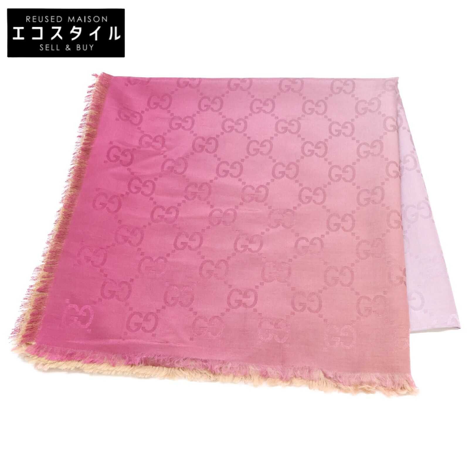 GUCCI グッチ 正規 782766 3GAND GG コットン シルク グラデーション 140X140cm