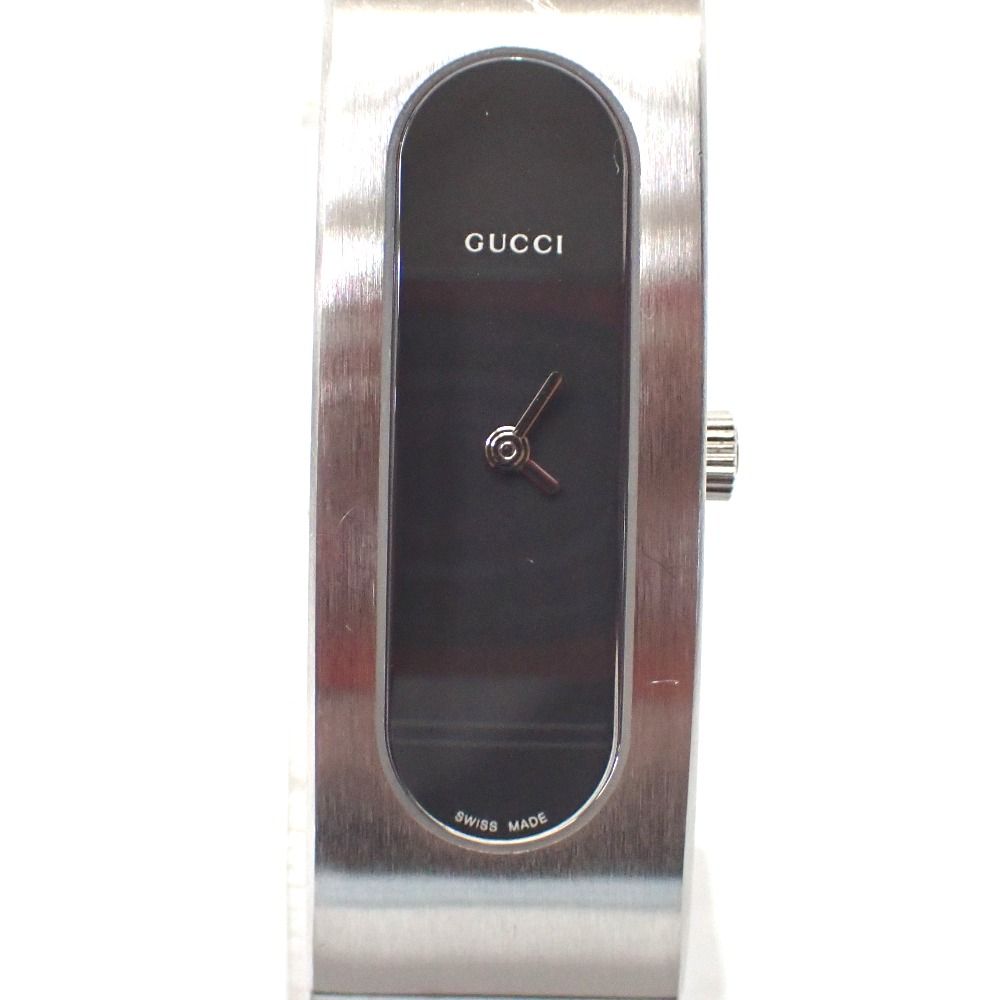 FtTh 993661 グッチ 腕時計 バングルウォッチ クオーツ 2400 S ブラック文字盤 レディース GUCCI