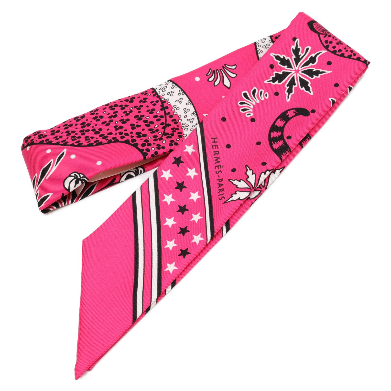 HERMES エルメス Les Leopards Bandana シルク ツイリー