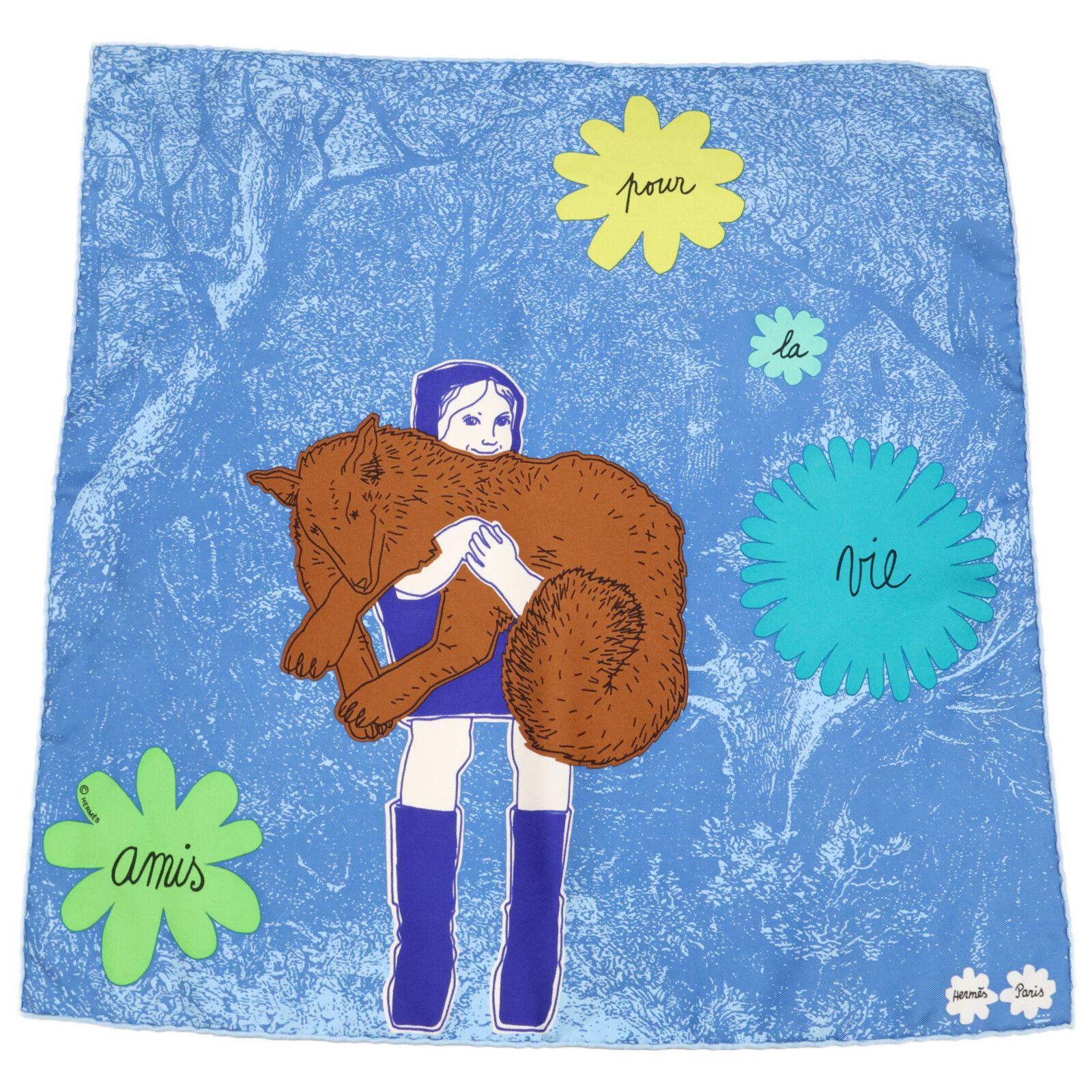 HERMES エルメス Amis pour la Vie 生涯の友人 ガヴロッシュ 45 シルク