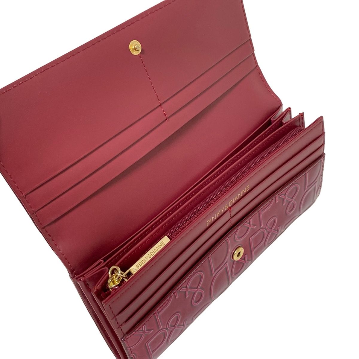  Pinky Dianne ピンキー ダイアン 長財布 マゼンタ 型押し加工 レザー その他 小物