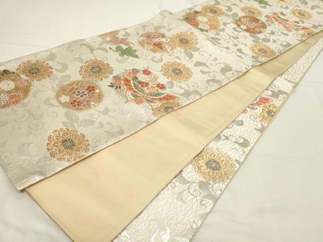 平和屋着物▽六通柄袋帯 花蝶丸文 金銀糸 正絹 逸品 CAAZ6605dy - メルカリ