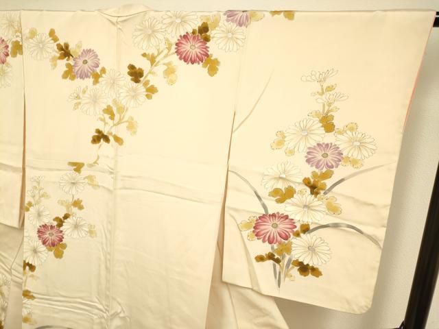 平和屋着物▽訪問着 手描き 草花文 金銀彩 正絹 逸品 DAAX8285du