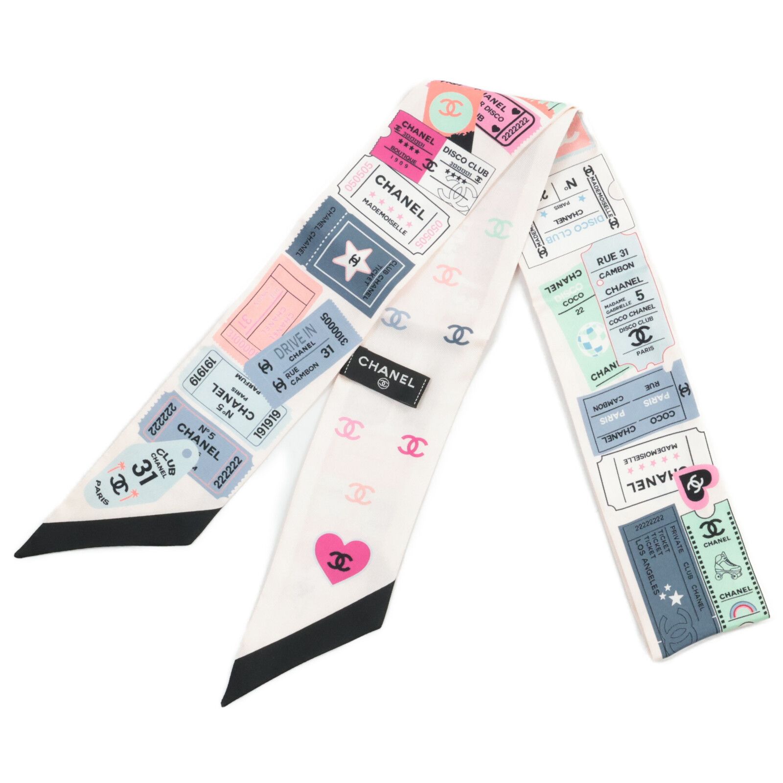 CHANEL シャネル 24 C 24年クルーズ ココマーク チケットデザイン シルク ヘアバンド