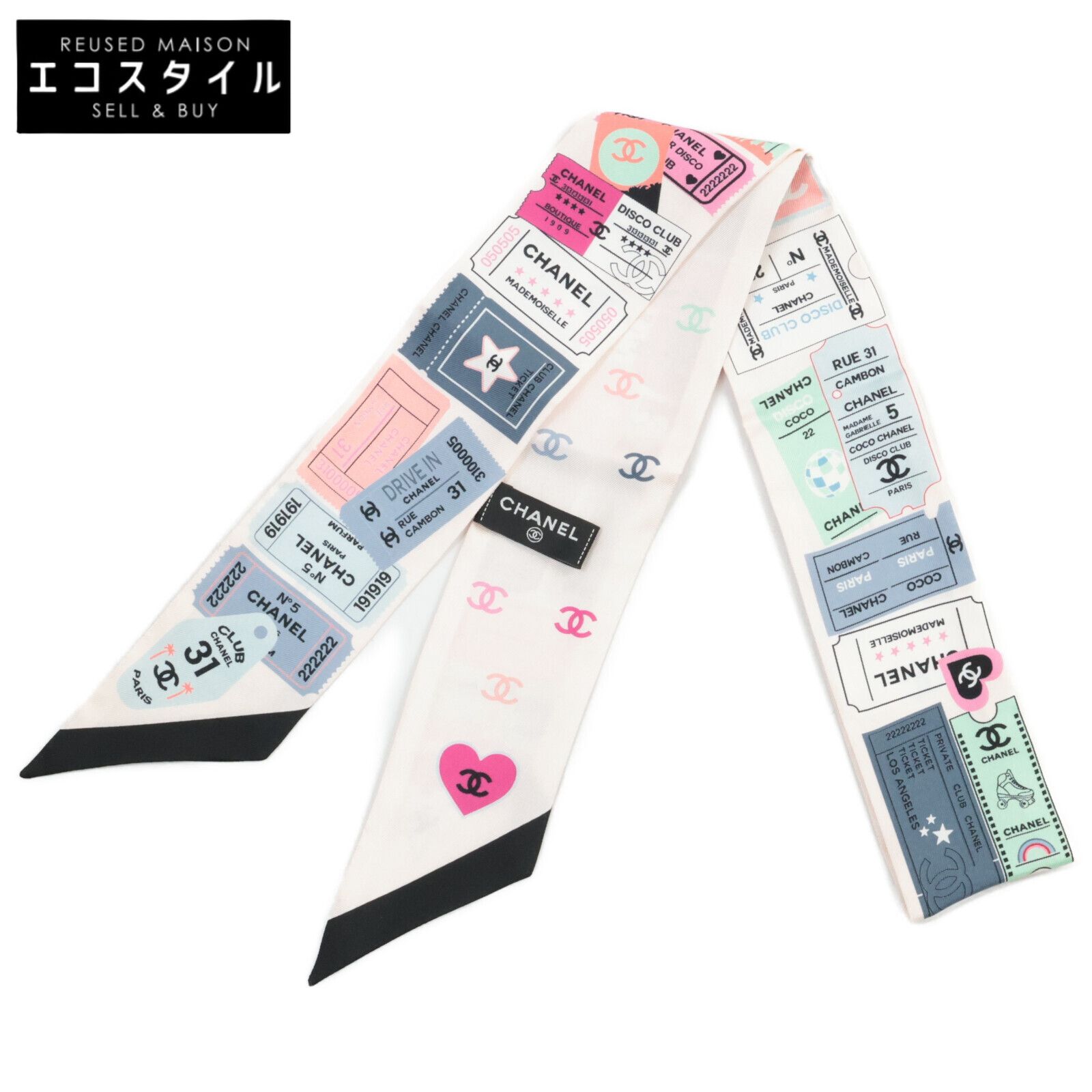 CHANEL シャネル 24C 24年クルーズ ココマーク チケットデザイン シルク ヘアバンド