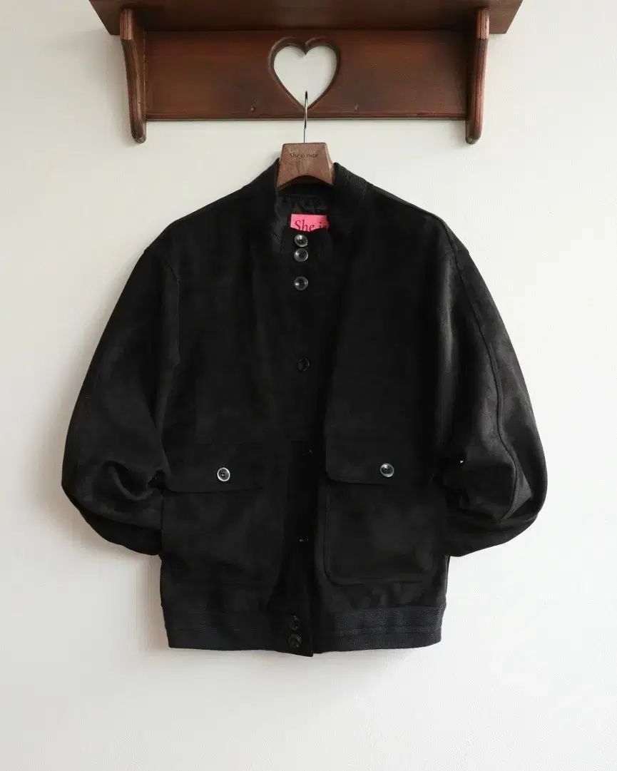 Sheiscute スウェード ブルゾン ブラック