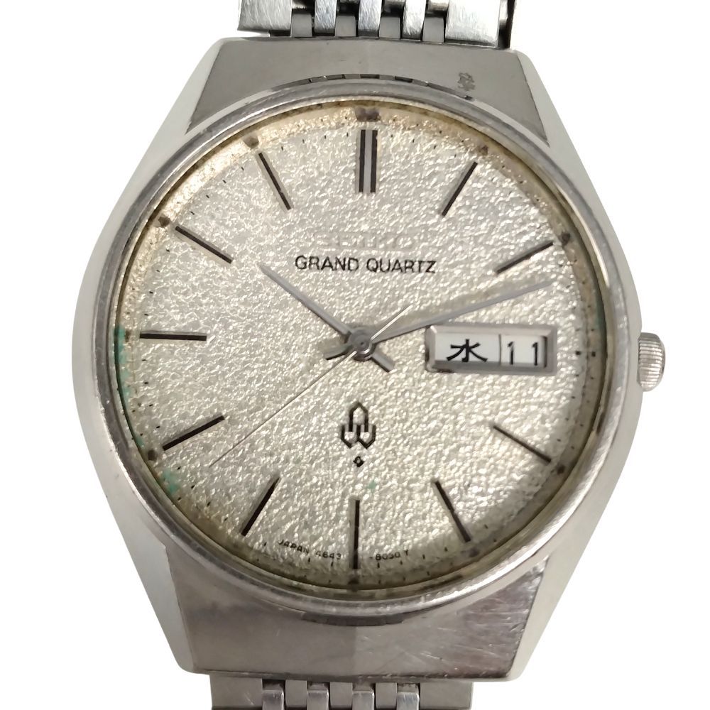 新品電池】セイコー キングクォーツ 4823-8010 シルバー文字盤 SEIKO 