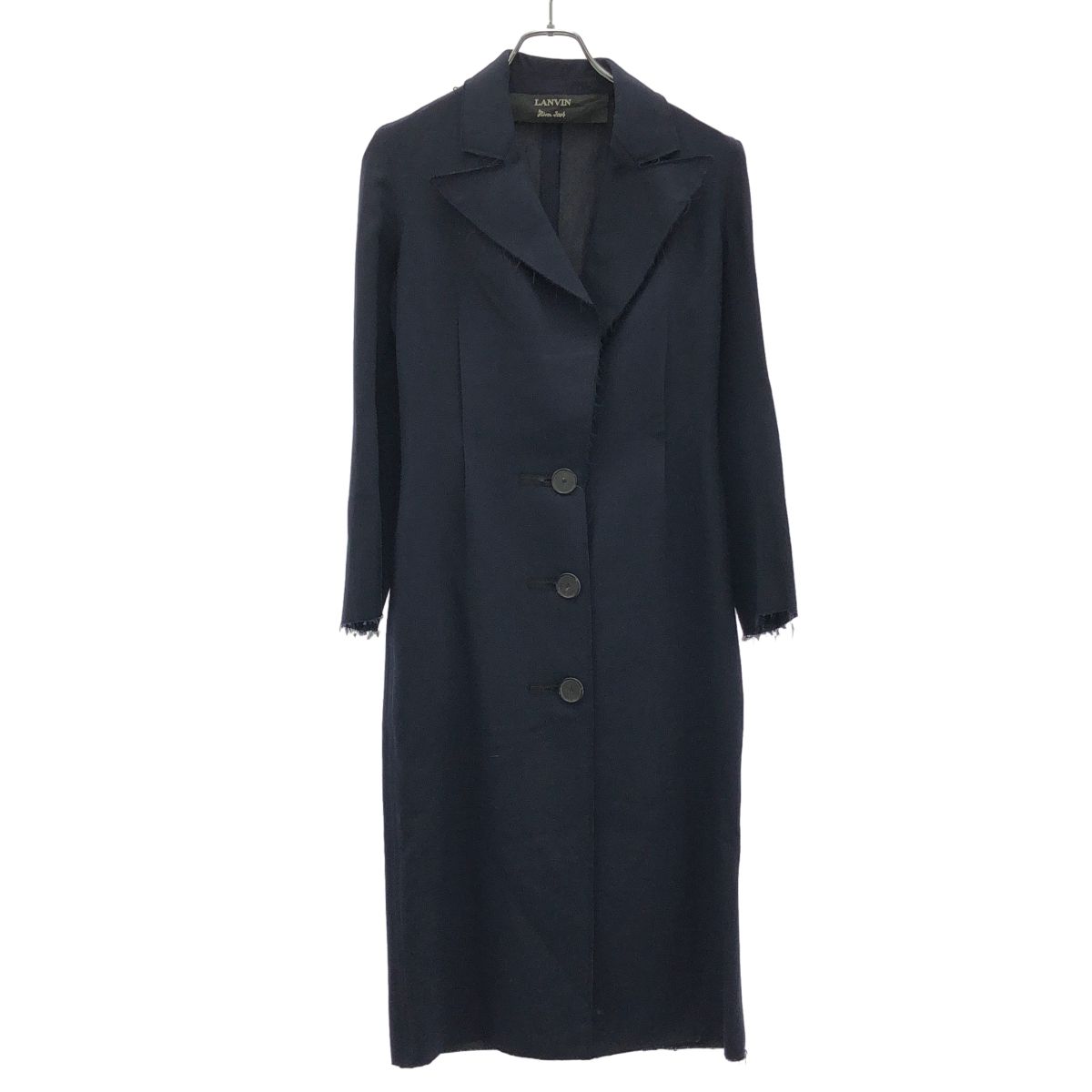 LANVIN ランバン カットオフチェスターコート ネイビー 34