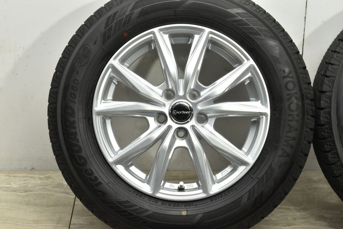  バリ溝 Exsteer 15 in 6 J 43 PCD 100 ヨコハマ アイスガード iG 60 195 65 R プリウス カローラツーリング スポーツ 15インチ タイヤ ホイールセット