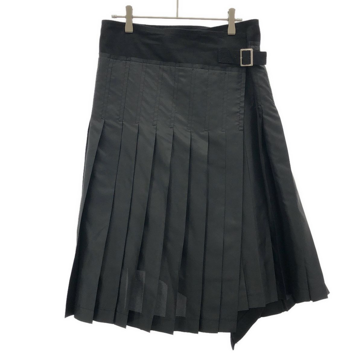 流行 tricot COMME des GARCONS トリココムデギャルソン 12SS アシンメトリープリーツスカート TI-S007 ブラック M