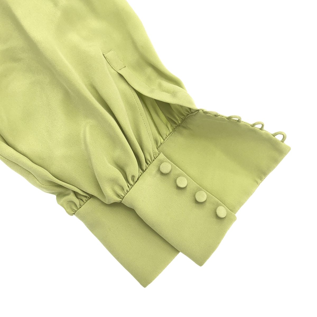  ヴァレンティノ ボウタイシルクワンピース グリーン 40 長袖 七分袖 シャツワンピース