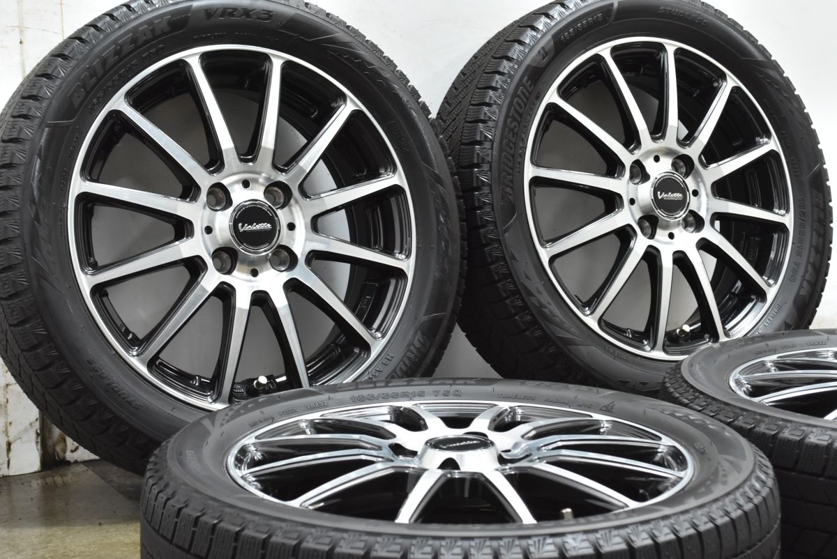 バリ溝 ヴァレット グリッター 15 in 4 5 J 45 PCD 100 ブリヂストン ブリザック VRX 3 165 55 R N BOX デイズ ワゴンR アルト