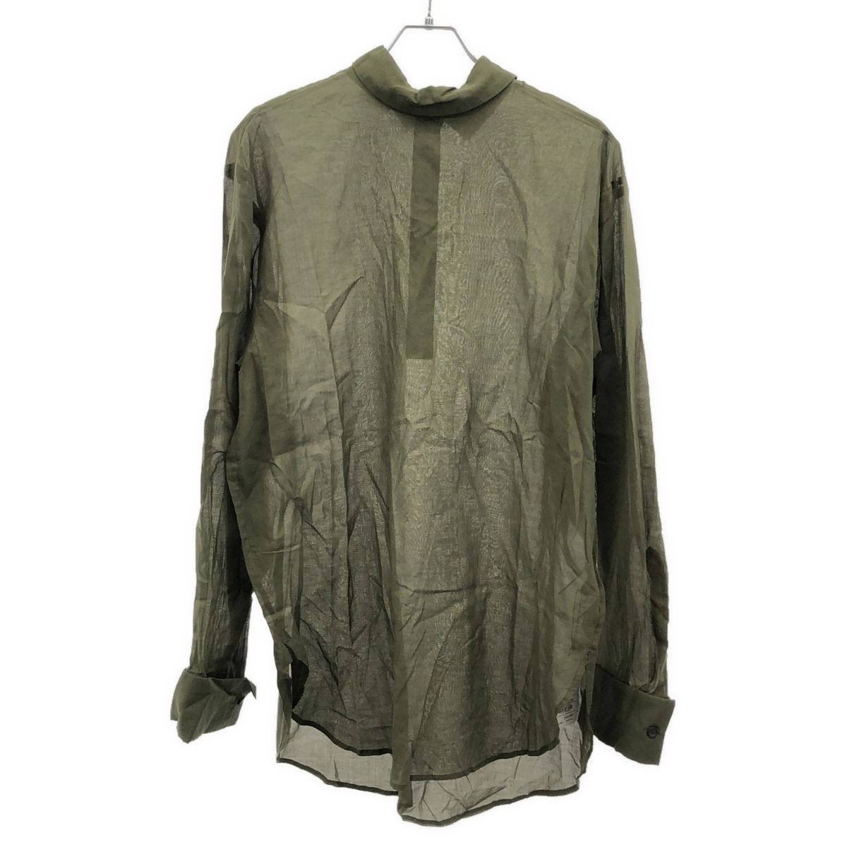 DRIES VAN NOTEN ドリスヴァンノッテン 25SS CORSINO 1160 M.W. SHIRT バックボタン シアープルオーバーシャツブラウス 251-020704-1160-606 カーキ M