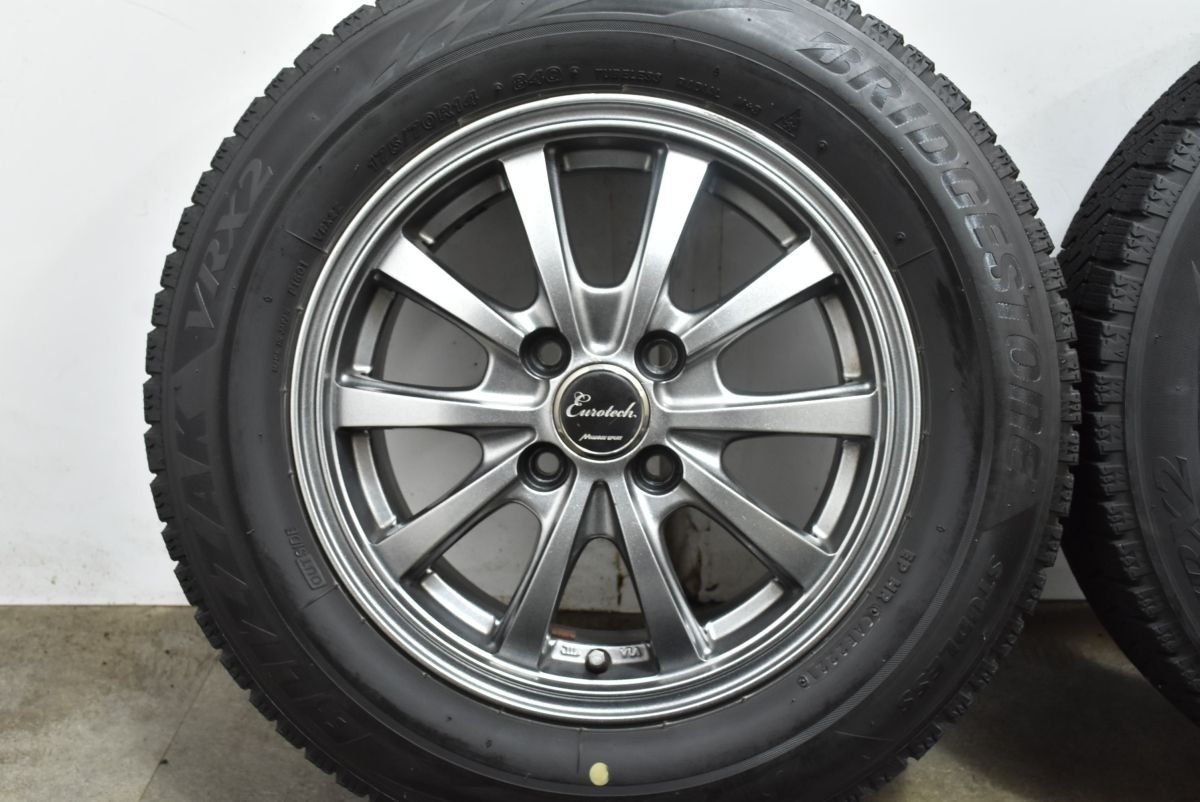  アクア ヴィッツ等に ユーロテック 14 in 5 J 40 PCD 100 ブリヂストン ブリザック VRX 2 175 70 R フィット フィールダー パッソ 14インチ タイヤ ホイールセット