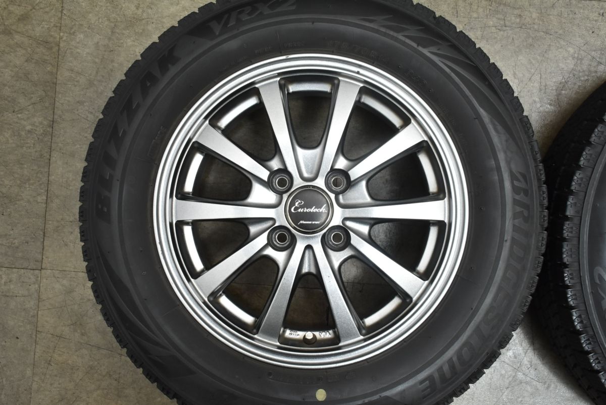 アクア ヴィッツ等に ユーロテック 14 in 5 J 40 PCD 100 ブリヂストン ブリザック VRX 2 175 70 R フィット フィールダー パッソ