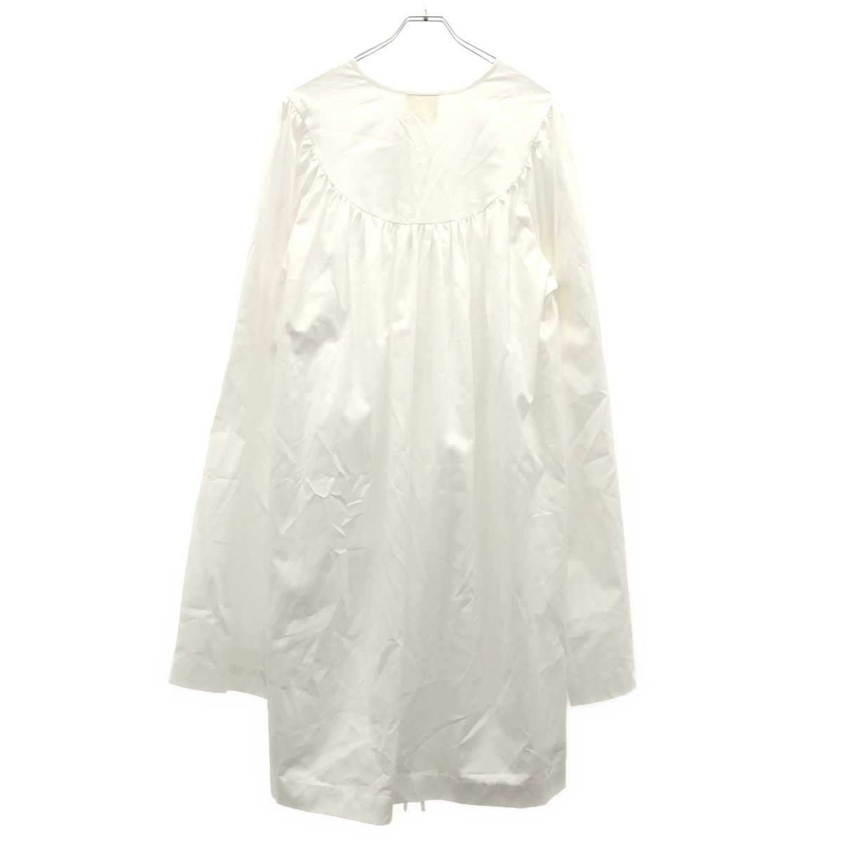 JULES TEN VELDE ジュールス テン ヴェルデ AD 2025 コットンギャザードレスワンピース QM-O 015 ホワイト