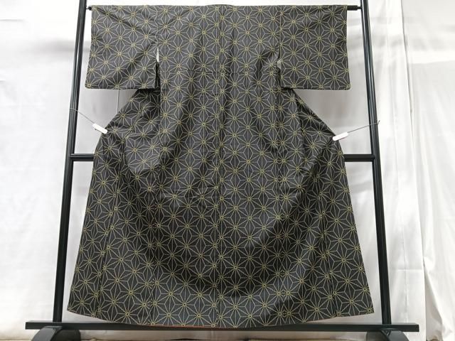 平和屋着物 上質な紬 麻の葉間道 正絹 逸品 BAAM1675xi(紬、お召)｜売買