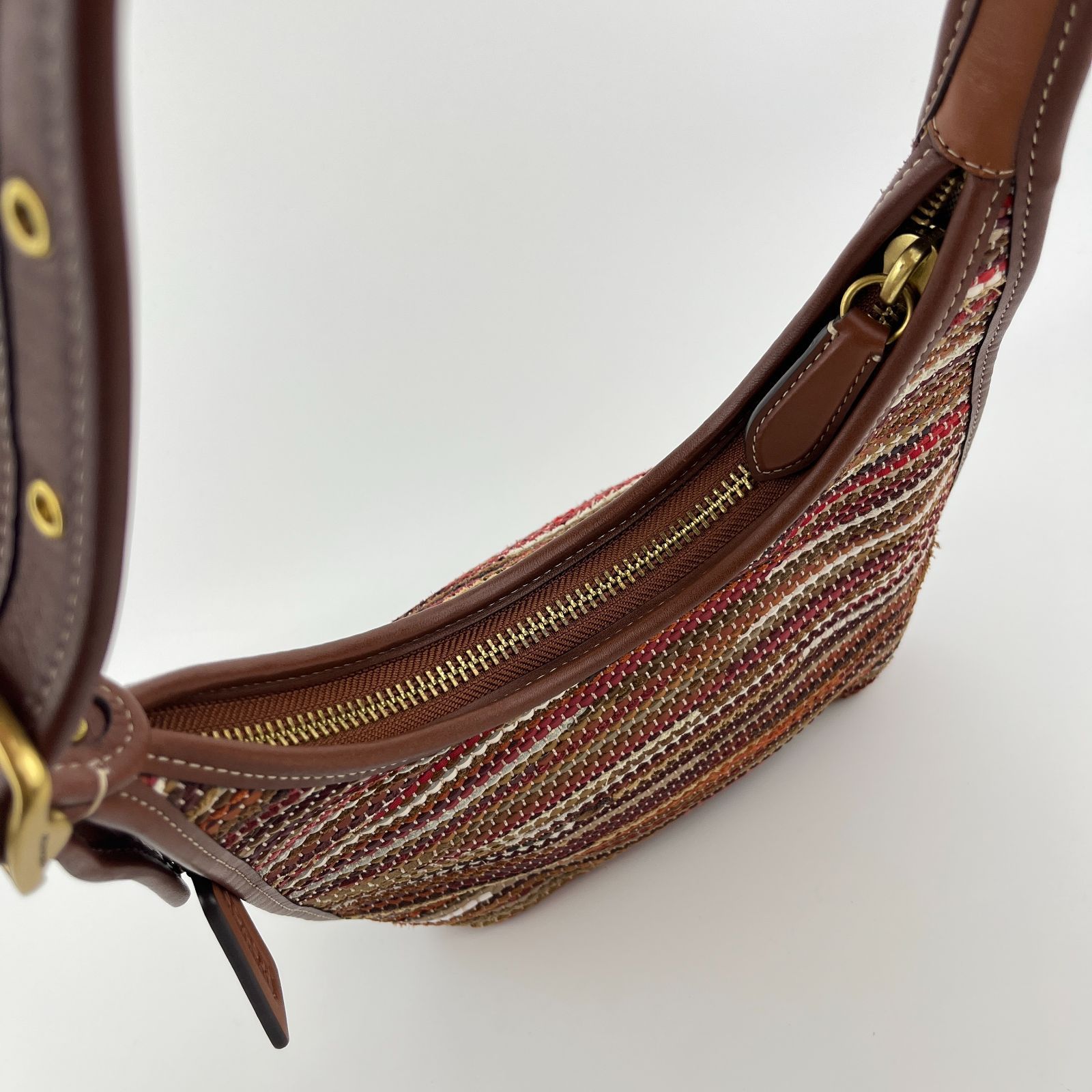 中古】COACH コーチ ワンショルダーバッグ ブラウン マルチカラー 