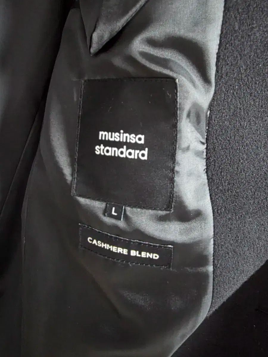 L MUSINSA STANDARD カシミア ブレンド オーバーサイズ Single コート ブラック