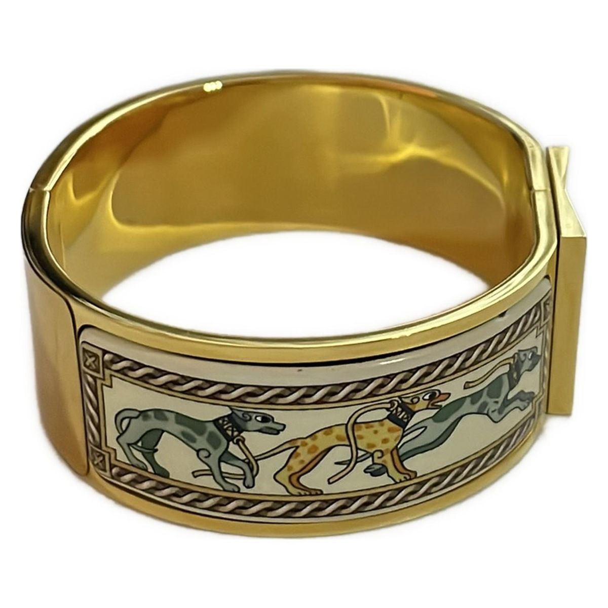 HERMES エルメス バングル ロケエマイユ ゴールド アイボリー マルチ