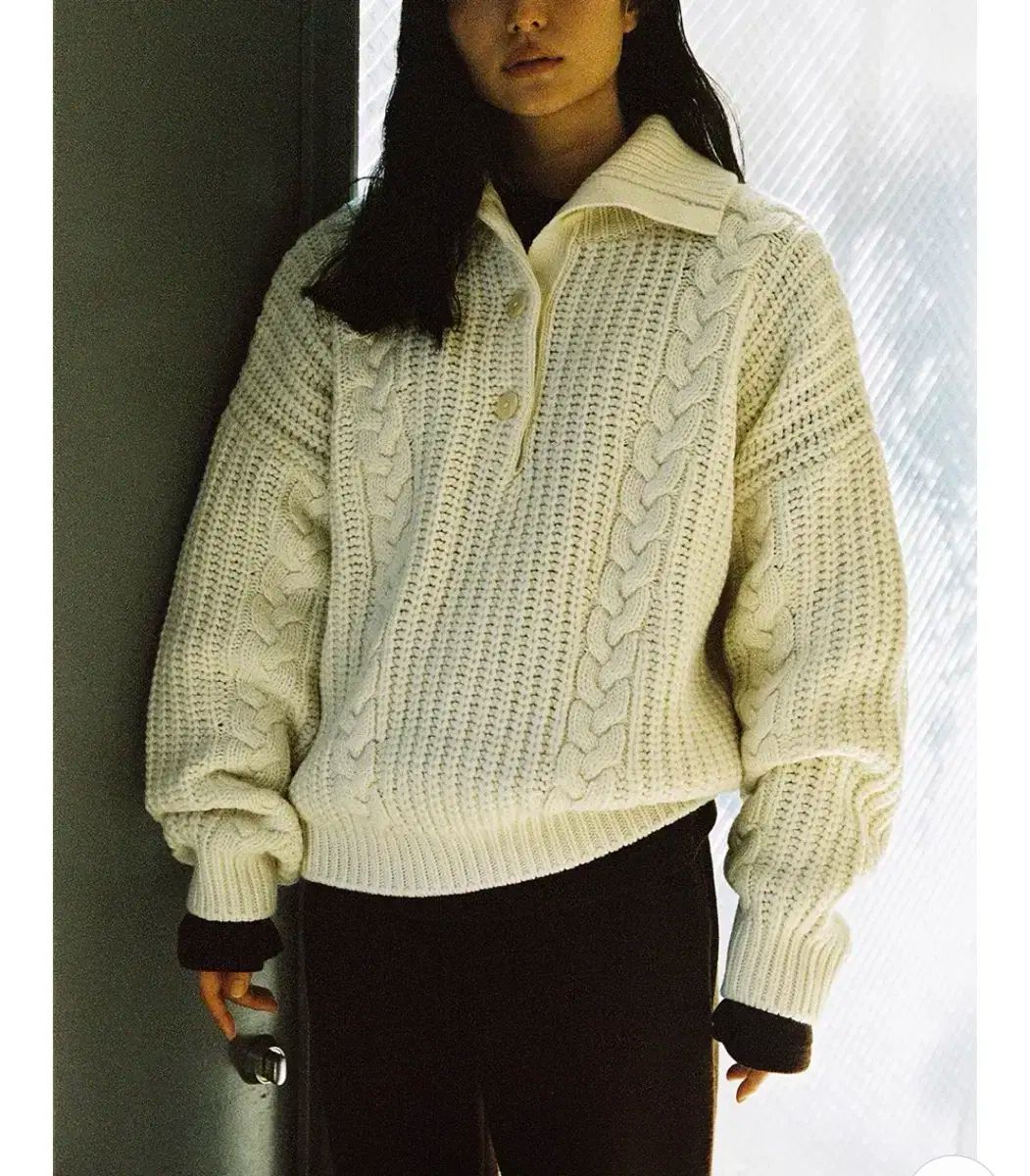 ged ボタンアップ ケーブルニット