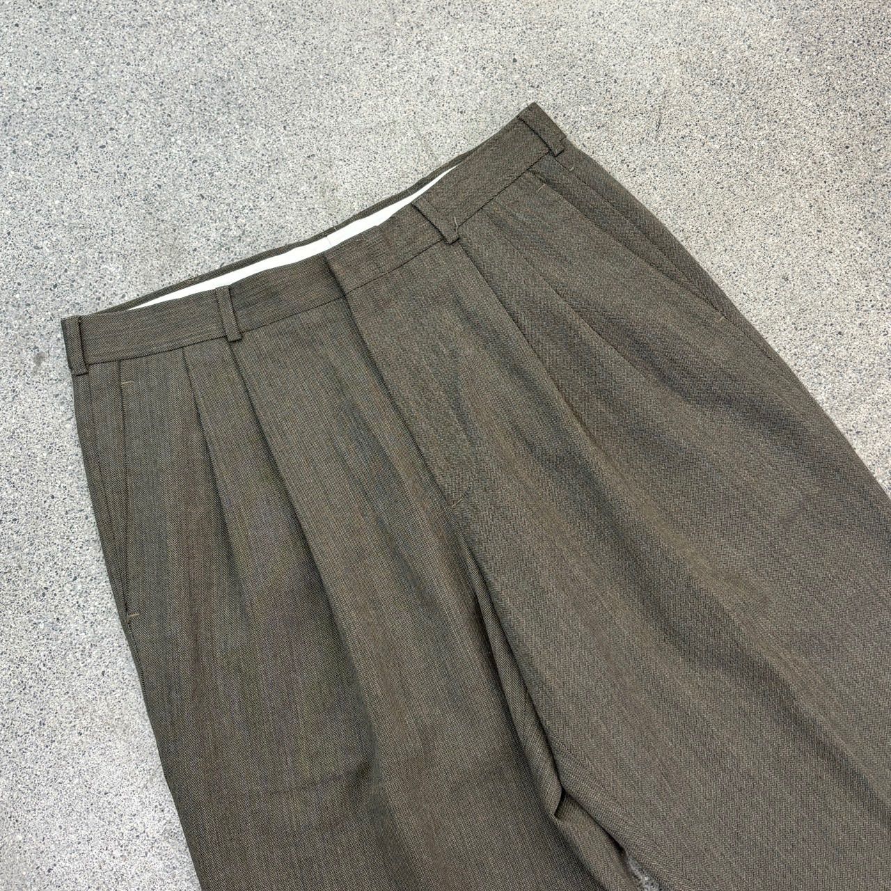 Slates Slacks Herringbone W33 L28.5 Khaki