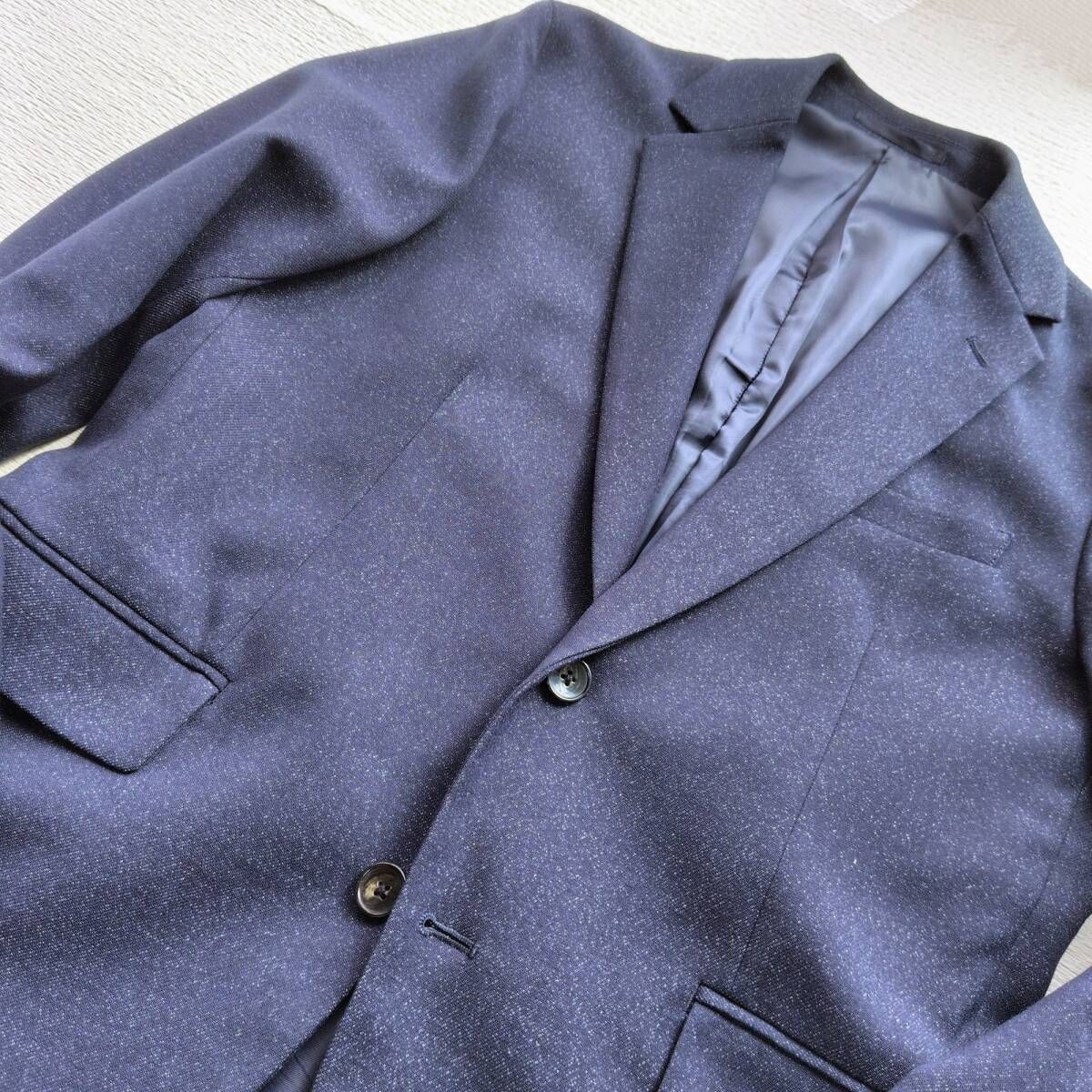 ストレスフリーな着心地 秋冬 メンズ 紺 M 417 EDIFICE エディフィス セットアップ イージーパンツ カジュアルスーツ 25093003