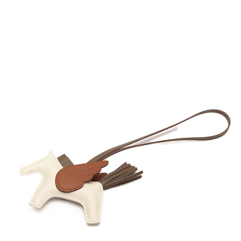 エルメス ロデオチャーム ペガサスPM バッグチャーム アイボリー グレージュ ブラウン アニョーミロ レディース HERMES 205 40780