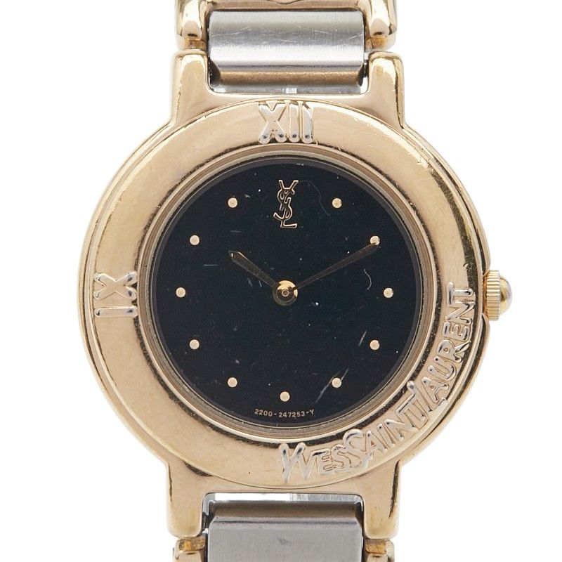 サンローラン シルバー ゴールド ステンレススチール メッキ レディース SAINT LAURENT 1-0241180